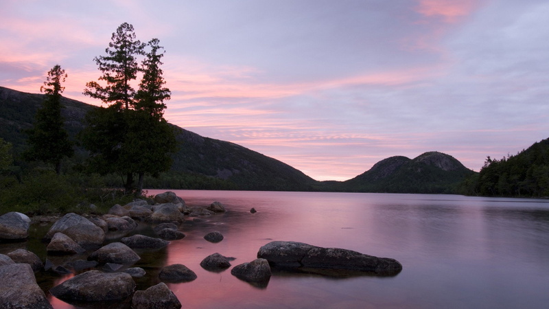 1080P, ponds, sunset, jordan, maine, national, park