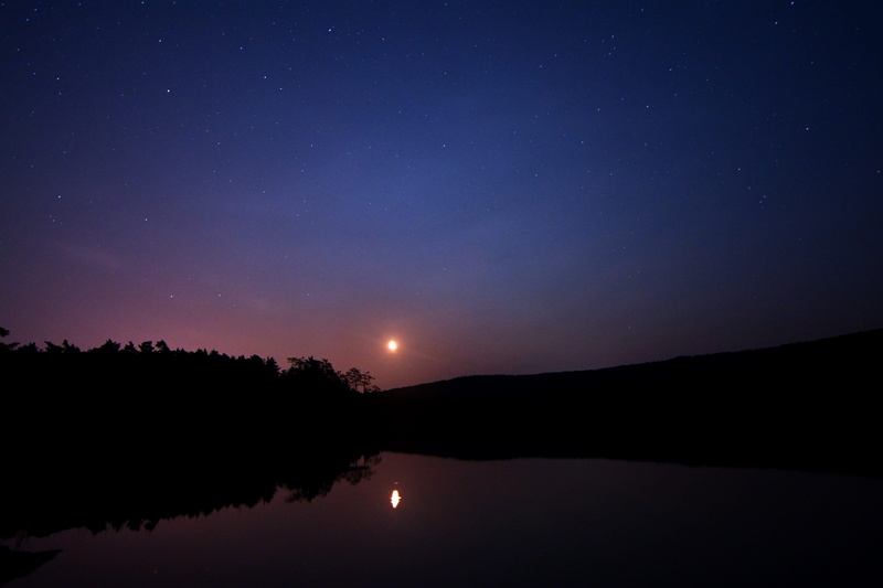 tranquil scene, moonlight, 5K, scenics - nature, no people, idyllic, united states, acadia national park pond, reflection, sky, bar harbor, space, tranquility