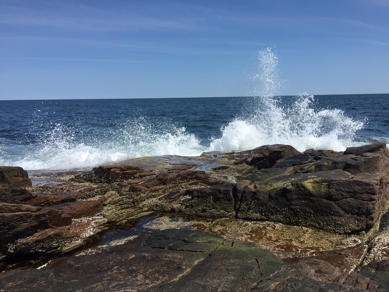 solid, rock, rock formation, nature, maine, scenics - nature, acadia, crash, horizon, rock - object, motion, no people, ocean, rocky coast, united states