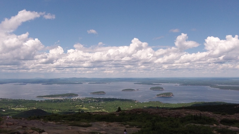 clouds, nation, scenics - nature, acadia national park, plant, tranquil scene, mountains, environment, path, land, nature, mountain top, sea, cloud - sky
