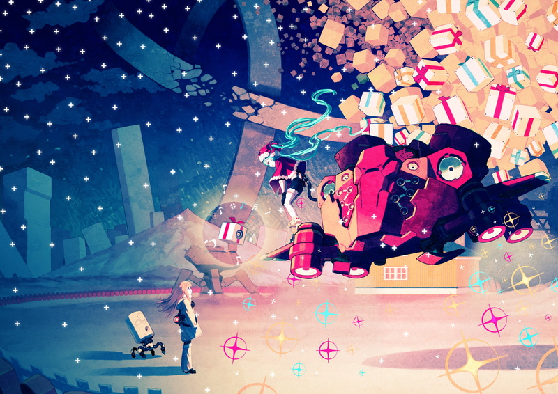 people, backgrounds, arts culture and entertainment, emotion, Vocaloid, night, women, spaceship, red, party - Social Event, fan art, abstract, nightlife