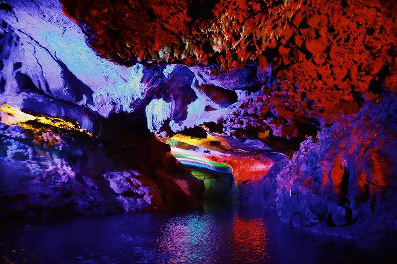 nature, rock - Object, multicolored, underground, 5K, abstract, cave water, red, rock, purple, reflection, multi Colored, no People, lake, blue, backgrounds