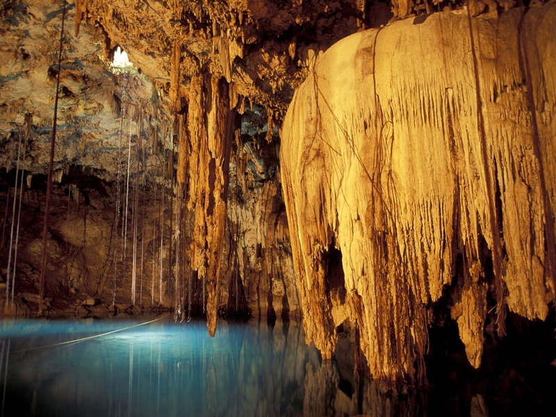 art, lakes, caves, rock, formations, mexico, underground, rock formations, nature, 1080P, hd
