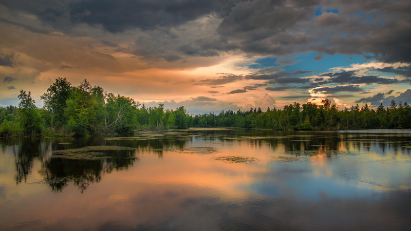 reflection, reservoir, water, lake oconee, wilderness, georgia, lake, wetland, cloud, evening, united states, 5K, sky