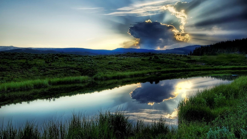 tranquility, reflection, outdoors, sunrise, sunlight, scenics - nature, landscape, sunset, power in nature, environment, plant, dawn, air pollution, nature