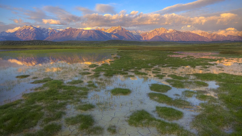 glorious, wetlands, wetls, 1080P, nature and landscapes, clouds, mountains, range, mountain, grass