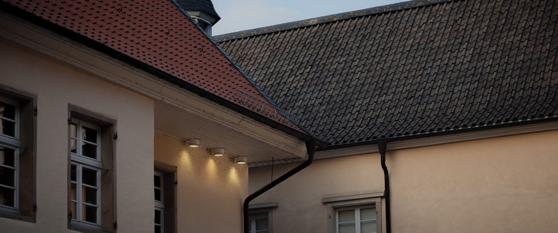 lights, roof tile, low angle view, yellow, lighting, window, lighting equipment, house, building exterior, home ownership, no people, tele, light, lamp