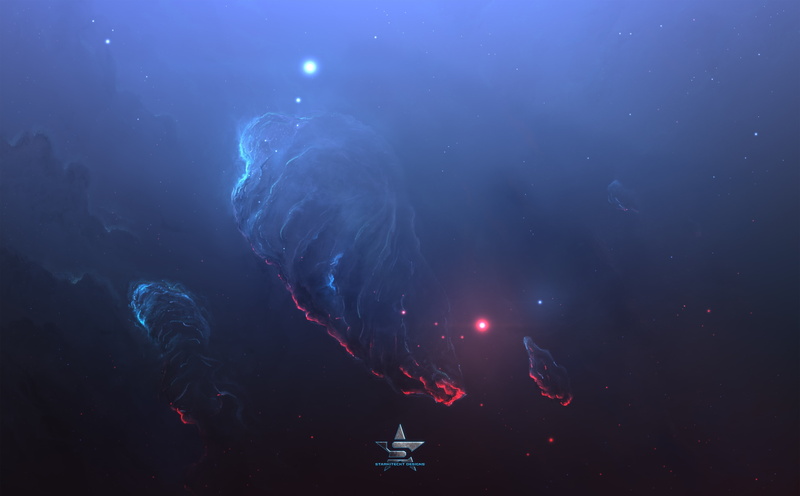 sea life, Futuristic, swimming, fascinating, Beautiful, sea, Cosmos, vertebrate, starkiteckt, illustrations, no people, underwater, rock, Blue, animal
