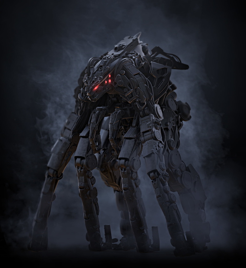 Joseph Diaz, kaiju, mech, Godzilla, 1080P, creature, dark, fan art, concept art