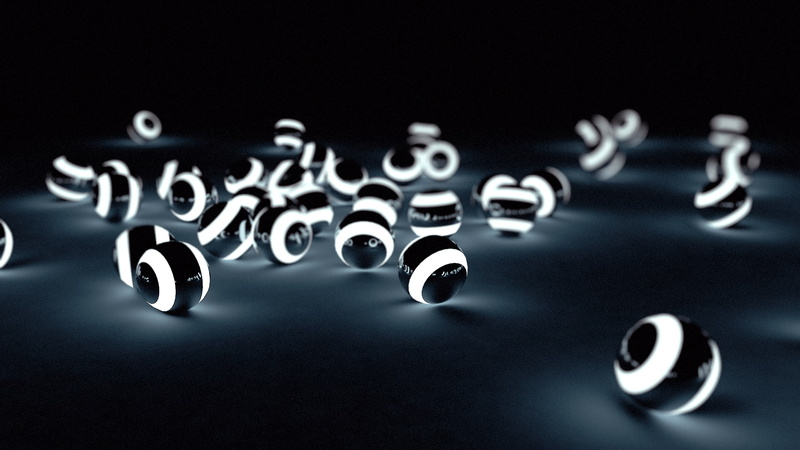 still life, relaxation, selective focus, technology, connection, communication, sphere, black background, 1080P, copy space, indoors, no people, large group of objects