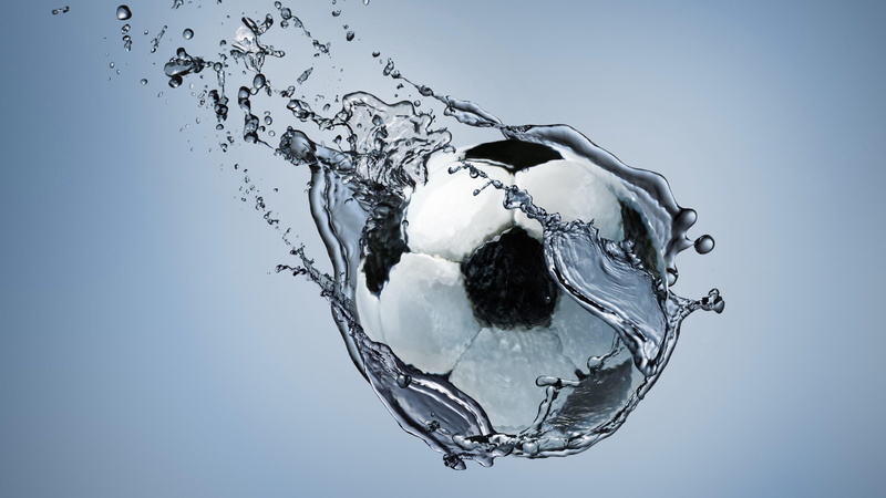 football, droplets, soccer ball, water drops, 4K, ball