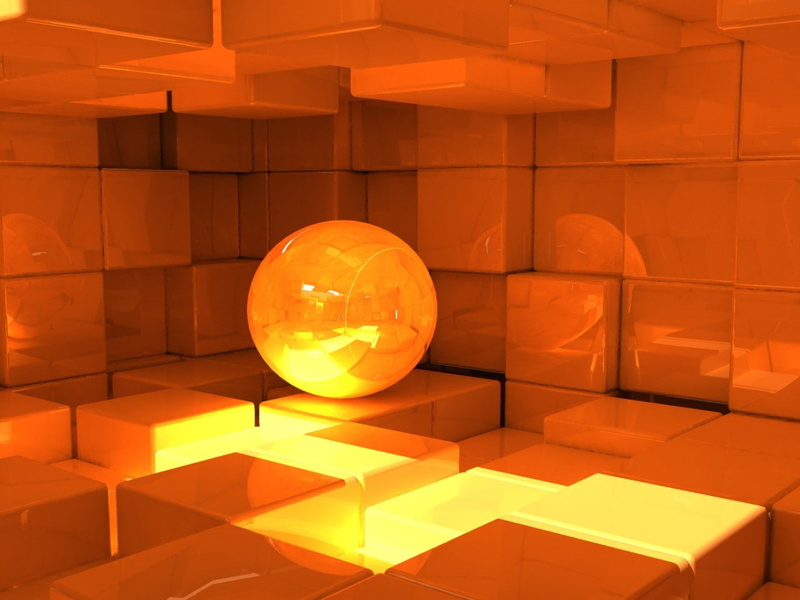 720P, 3d and abstract, sphere, orange