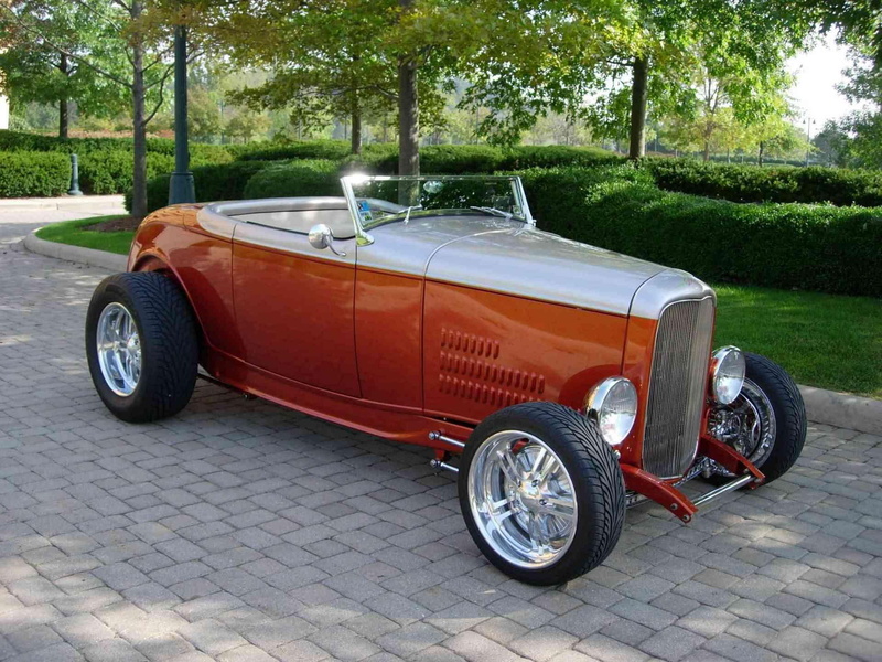 custom, antique, 1080P, 1932, car, hiboy, hotrod, vintage, ford, highboy, classic, red, grey, street