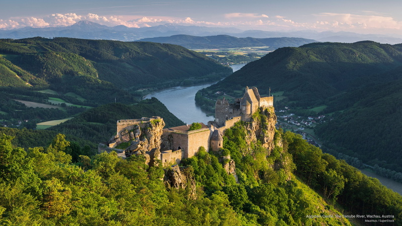 2K, wachau, river, aggstein, Europe, austria, castle, danube