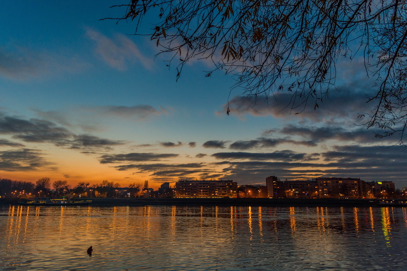 novi sad, city, cloud - sky, silhouette, river, waterfront, outdoors, serbia, built structure, tranquility, sky, reflection, scenics - nature, architecture