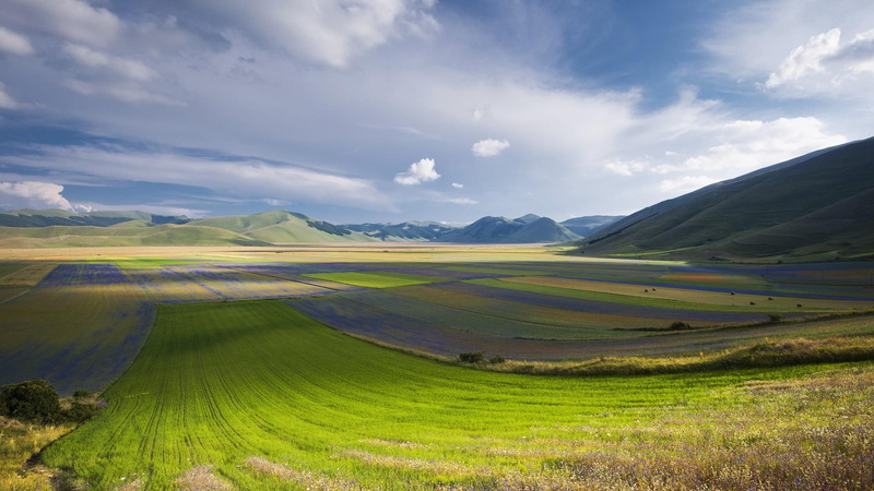 umbria, meadows, 1080P, scenic, mountains, fields