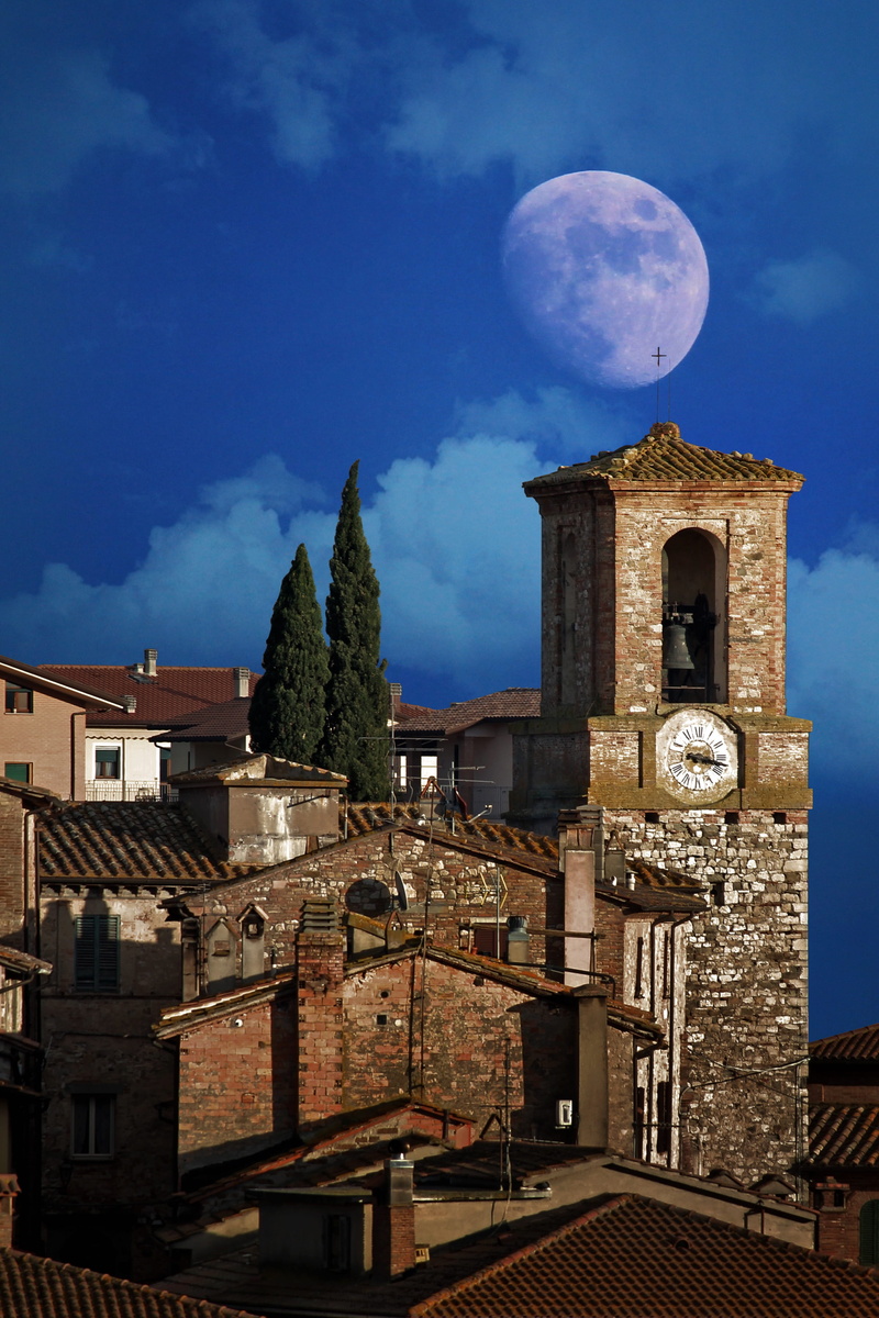 moonlight, architecture, spirituality, nature, no people, building, religion, astronomy, campanile, umbria, italy, history, country, luna, building exterior