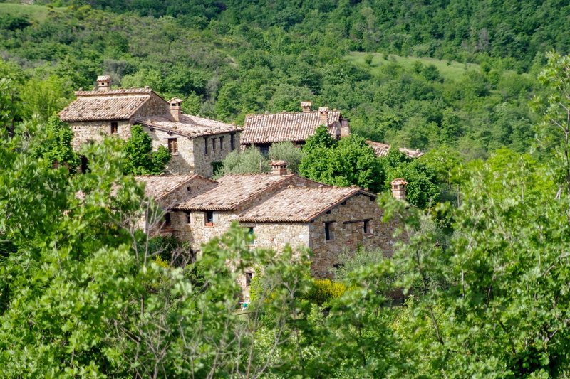 umbria, field, growth, high angle view, building, land, Tavernelle, nature, foliage, ancient, building exterior, italy, house, Village, lush foliage, country