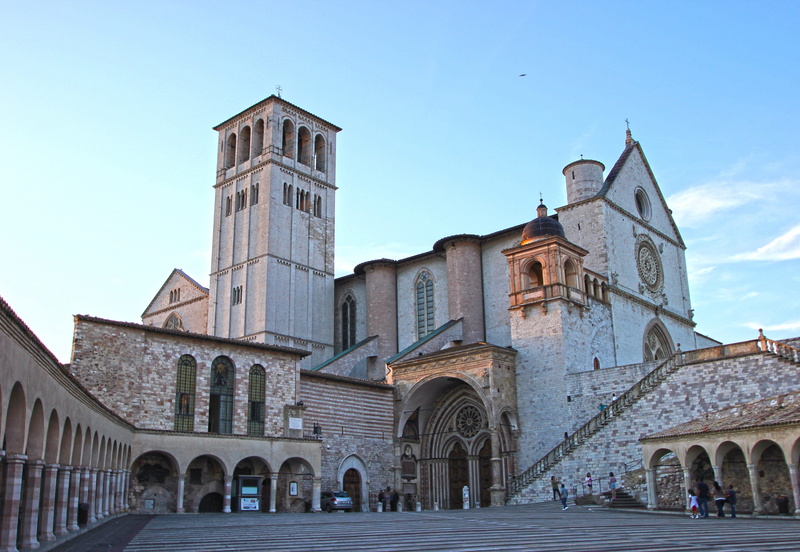 travel destinations, clear sky, history, day, building, spire, 4K, nature, umbria, sky, religion, spirituality, pilgrimage, st francis, the past, building exterior
