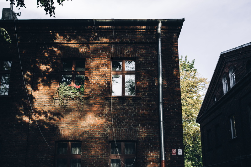 town, Lodz, brick, sky, outdoor, day, outdoors, tree, window, damaged, building, house, ruined, built Structure, nature, buildings, city, abandoned, religion