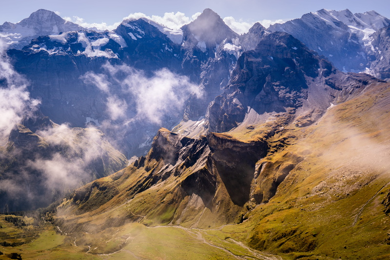 mountain peak, mountain, snowcapped mountain, schilthorn, snow, sky, no people, nature, cold temperature, beauty in nature, tranquility, non-urban scene