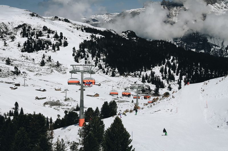 scenics - nature, day, incidental people, cloud - sky, switzerland, 5K, snow, sport, beauty in nature, tree, non-urban scene, holiday, snowcapped mountain