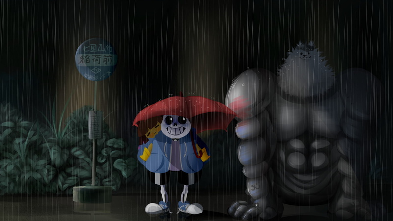 Crossover, Frisk (Undertale), My Neighbor Totoro, Undertale, Greater Dog (Undertale), Sans (Undertale), 1080P, Video Game