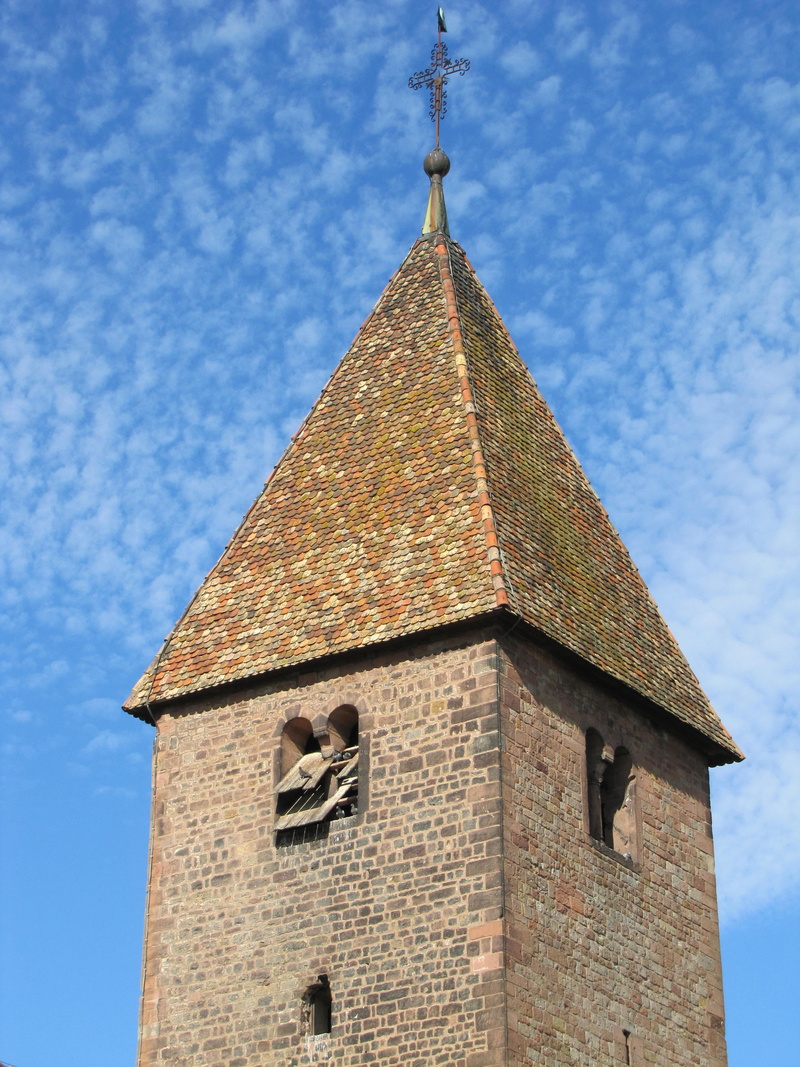 spirituality, alsace, church, cloud - sky, religion, building, romanesque, spire, saint ulrich, old, tower, belief, altenstadt, 4K, place of worship, low angle view
