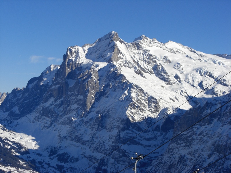 mountain range, cold temperature, blue, wengen, non-urban scene, snow, formation, bernese oberland, 2K, snowcapped mountain, majestic, tranquility, mountains