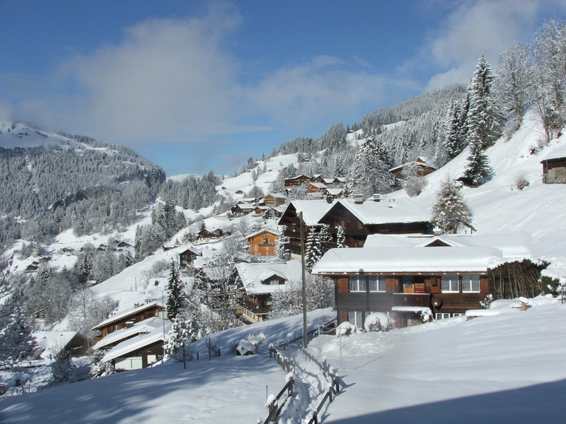 built structure, cold temperature, sky, cloud - sky, Snow, day, building, Wengen, no people, nature, mountain range, Acher, mountain, Village, Winter, beauty in nature