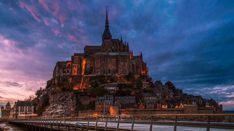 tourism, france, mont saint michel abbey, sky, city, normandy, cityscape, europe, outdoors, tourist attraction, cloud, travel destinations, mont saint-michel