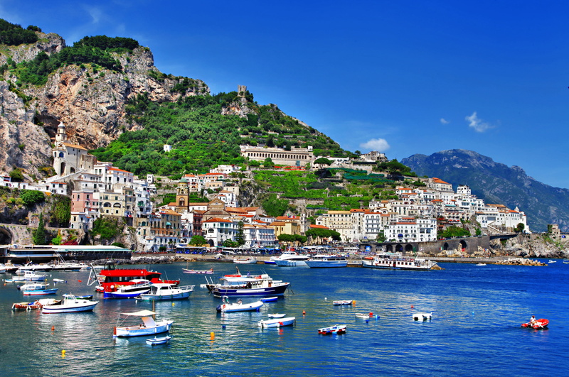 island, Salerno, vacations, landscape, tourist Resort, hill, waterfront, village, manarola, adriatic Sea, rocks, travel, europe, building, travel Destinations