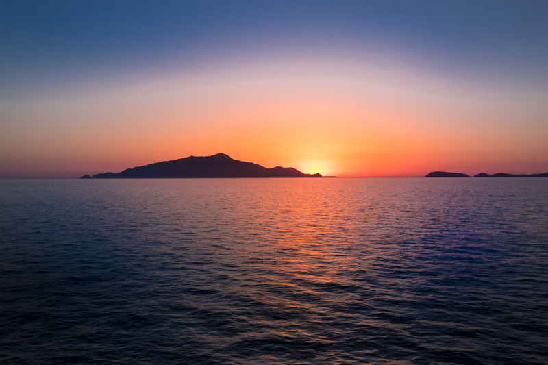 scenics, sea, dusk, Sorrento, sky, Italia, horizons, Sorrent, Red  Blue, blue, Italien, Ocean  Sea, Capri, Italy, Sunset, summer, Nature, ocean, island  mountain