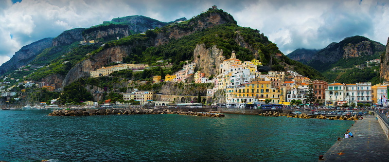 cloud - sky, harbor, mountain, architecture, travel, building, bay, nature, 4K, waterfront, water, turquoise colored, sea, no people, outdoors, built structure