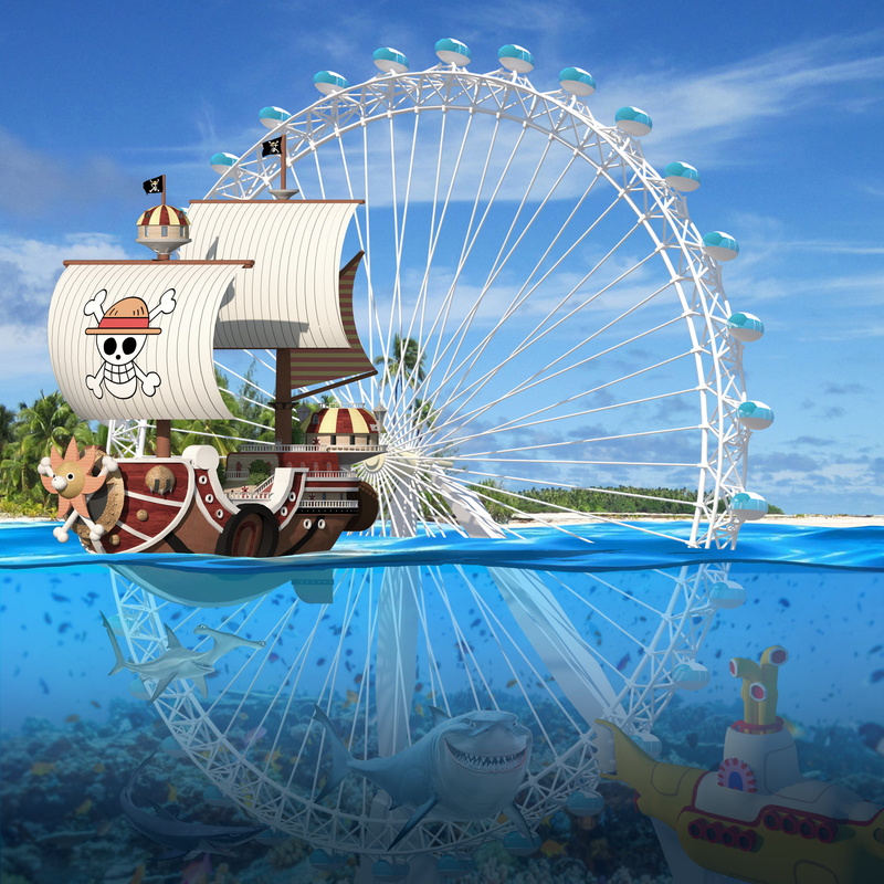coral reef, shark, Finding Nemo, Caribbean, Thousand Sunny, 1080P