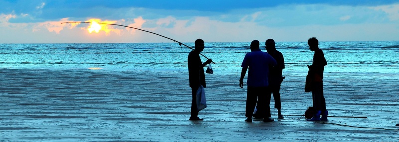 outdoors, beauty in nature, fishing, summer, scenics - nature, horizon, leisure activity, sunset, vacations, 4K, sea, horizon over water, thailand, beach
