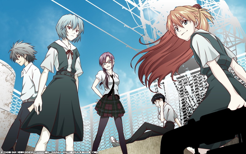 Evangelion, Rei Ayanami, anime, Kaworu Nagisa, Mari Makinami Illustrious, Shinji Ikari, Asuka Langley Sohryu, Evangelion: 2.0 You Can (Not) Advance, students