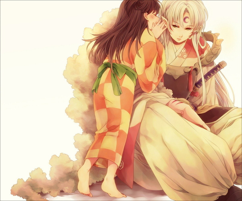 480P, Sesshomaru, Anime Girls, anime, Inuyasha, Rin(Inuyasha)