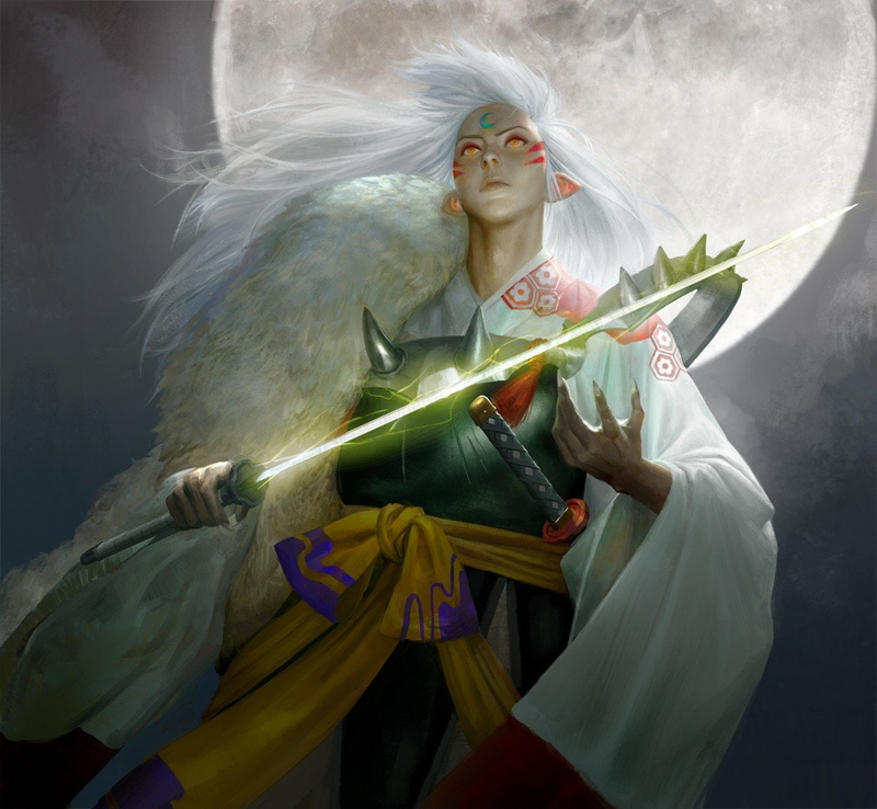 sword, fantasy Art, 720P, warrior, Sesshomaru, Magic