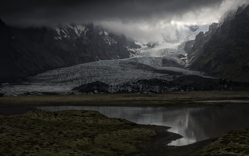 1080P, sunlight, snowy peak, sky, lake, tranquility, beauty in nature, land, tranquil scene, mountains, cloud - sky, mountain range, clouds, non-urban scene