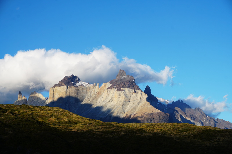 puerto natales, landscape, outdoors, slope, no people, formation, tranquility, sky, torres del paine, tranquil scene, weather, housing, remote, rock, ice