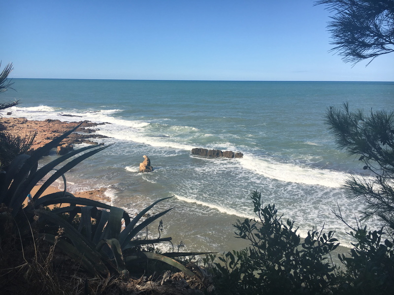 sea, spain, scenics - nature, person, land, cliff, dénia, plant, beauty in nature, coast, day, horizon, water, clear sky, turquoise colored, vegetation