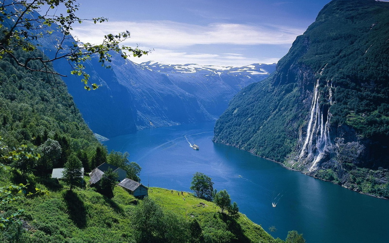 cataratas, fiordo, 2K, naturaleza