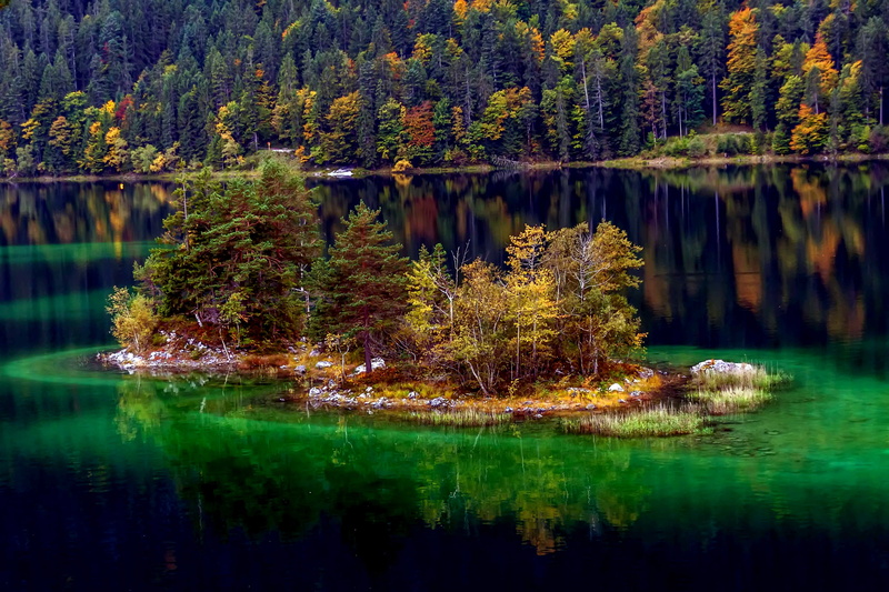 scenics - nature, day, forest, water, tranquil scene, lake, mood, germany, landscape, romantic, tranquility, beauty in nature, no people, autumn, outdoors