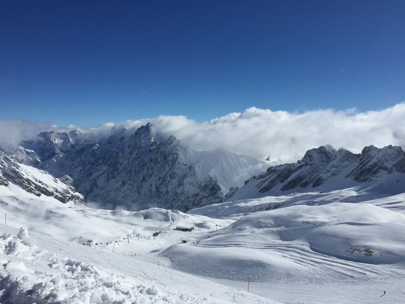 snow, ice, Zugspitze, environment, white, mountain Peak, ski resort, tranquility, nature, snowcapped mountain, Winter, blue, european Alps, cloud - sky