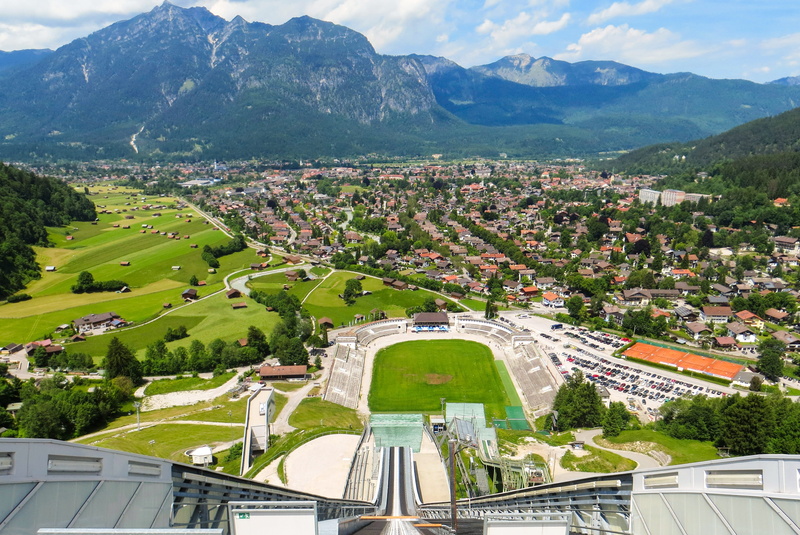 transportation, ski jump, sky, scenics - nature, no people, city, building exterior, environment, mountains, photography, nature, village, outdoors, residential district