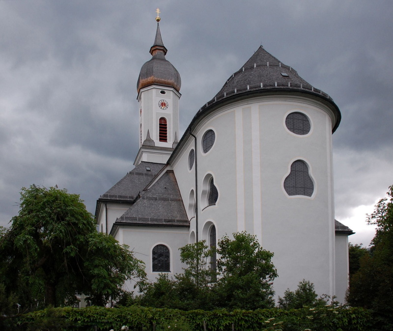 building, sky, belief, low angle view, plant, day, built structure, alps, tree, cathedral, garmisch-partenkirchen, religion, no people, garmisch, history