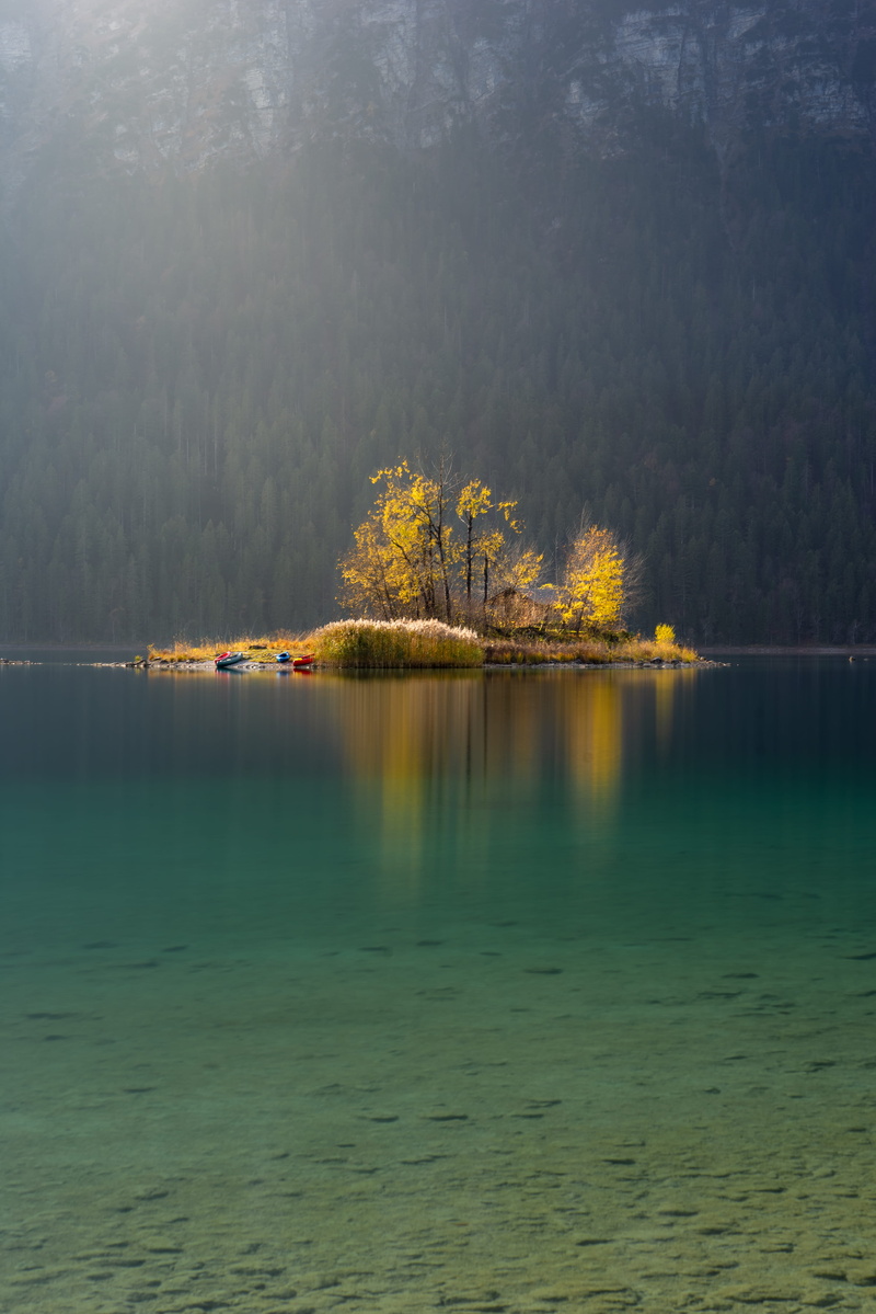 beauty in nature, sea, island, waterfront, reflection, fir, germany, scenery, color, land, scenics - nature, idyllic, 4K, tranquility, non-urban scene