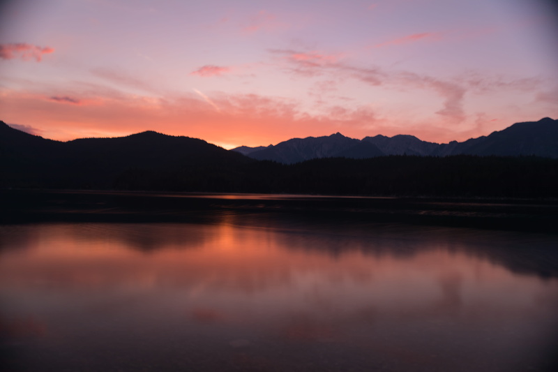 lake, blue, orange color, 5K, dawn, scenics - nature, waterfront, mountains, outdoors, idyllic, non-urban scene, red sky, mountain, orange, sunset, body