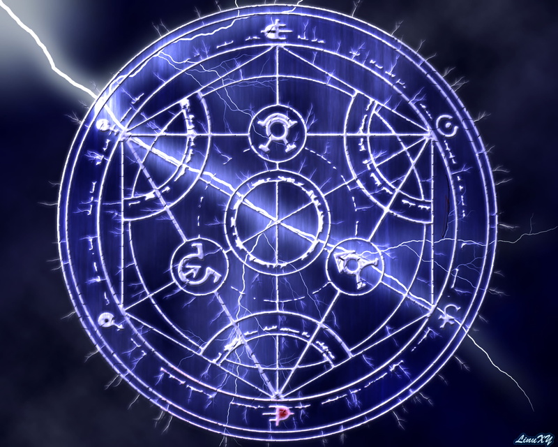 lightning, 2K, Full Metal Alchemist, Fantasia, pentagram, anime, Full Metal Alchemist Brotherhood